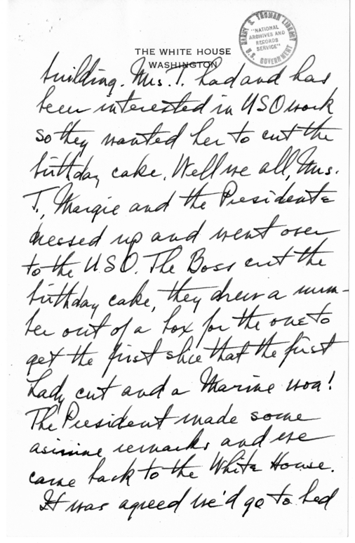 Longhand Note of President Harry S. Truman