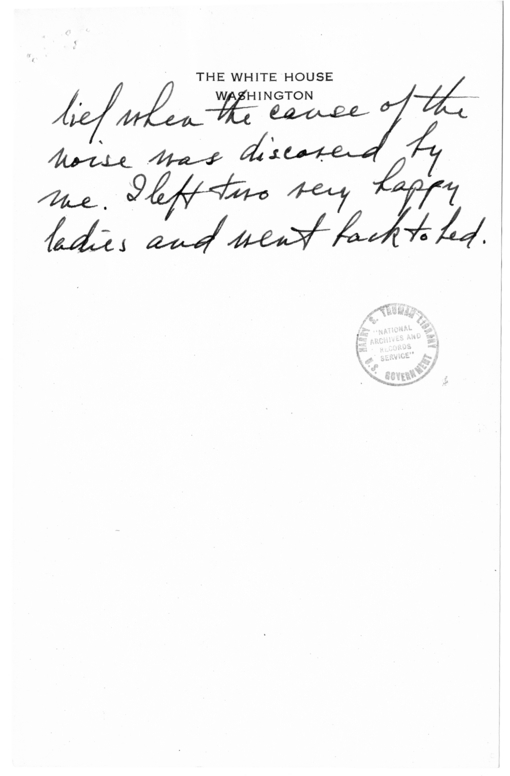 Longhand Note of President Harry S. Truman