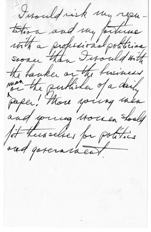 Longhand Note of President Harry S. Truman