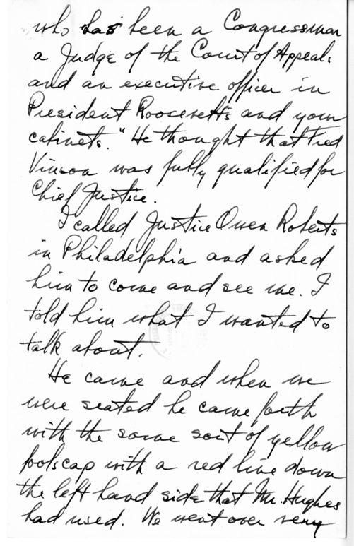 Longhand Note of President Harry S. Truman