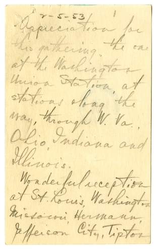 Longhand Note of Former President Harry S. Truman