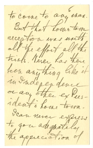 Longhand Note of Former President Harry S. Truman