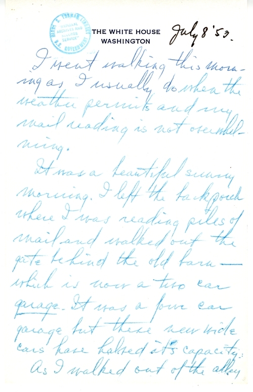 Longhand Note of Former President Harry S. Truman