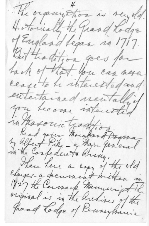 Longhand Note of Former President Harry S. Truman