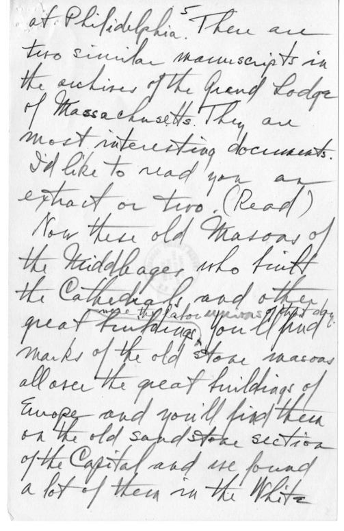 Longhand Note of Former President Harry S. Truman