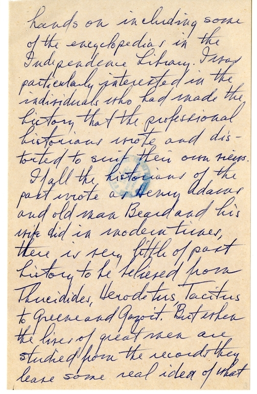 Longhand Note of Former President Harry S. Truman