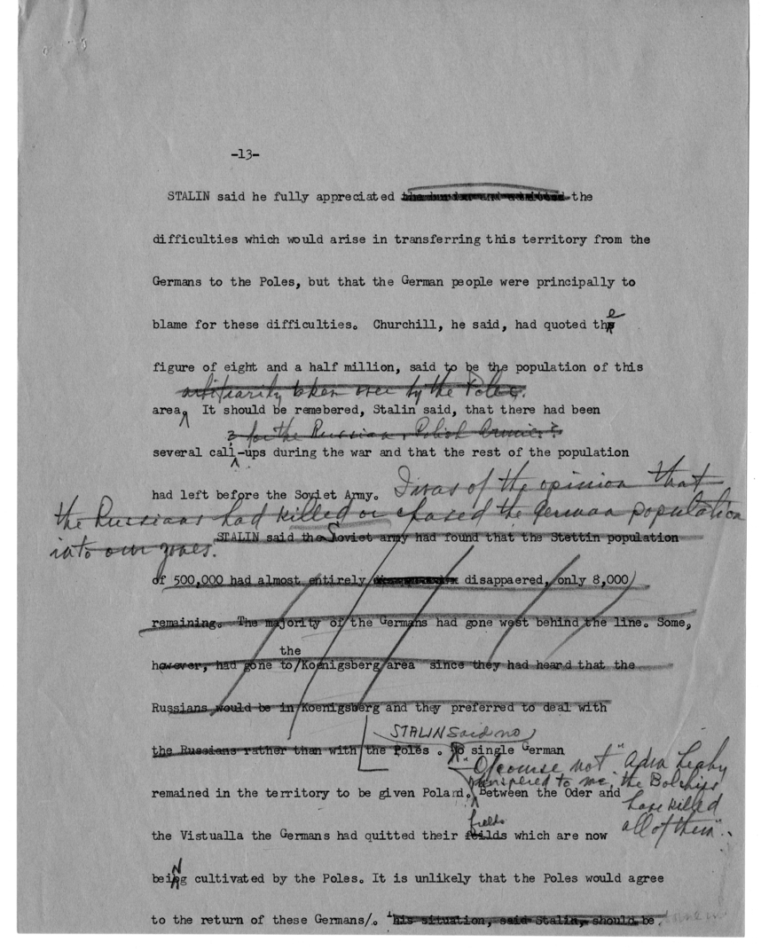 Typed Memoir Draft of Former President Harry S. Truman