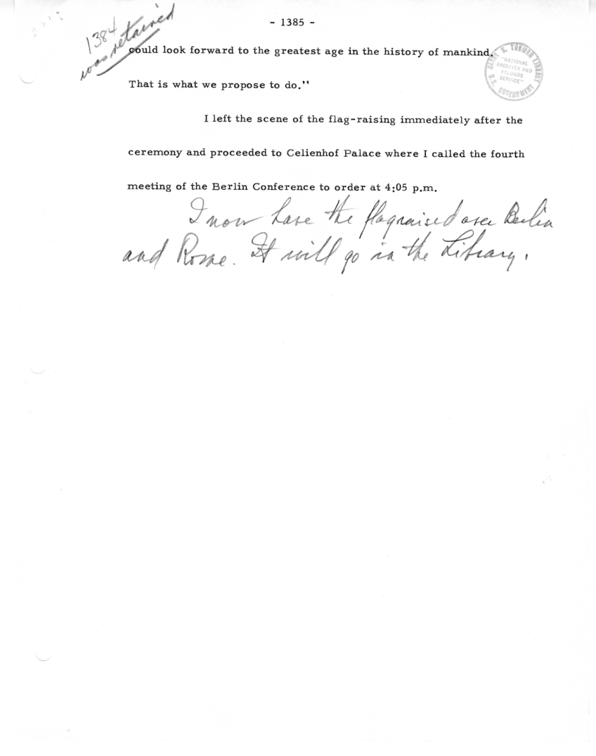 Typed and Handwritten Memoir Draft of Former President Harry S. Truman