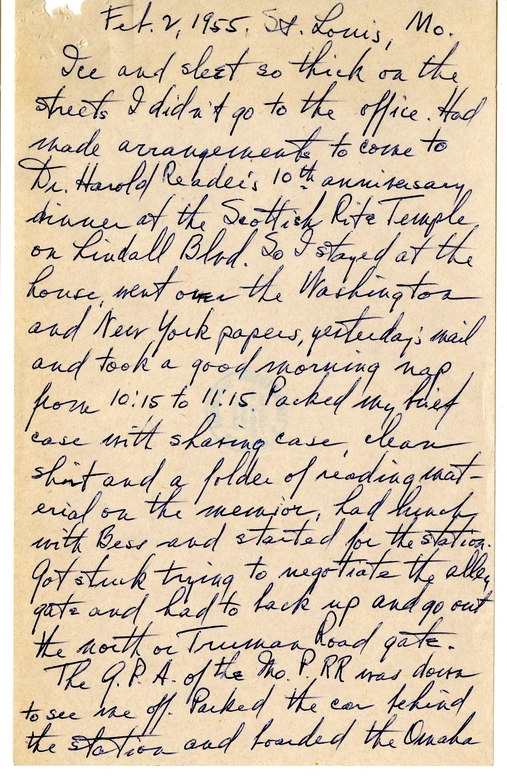 Longhand Note of Former President Harry S. Truman