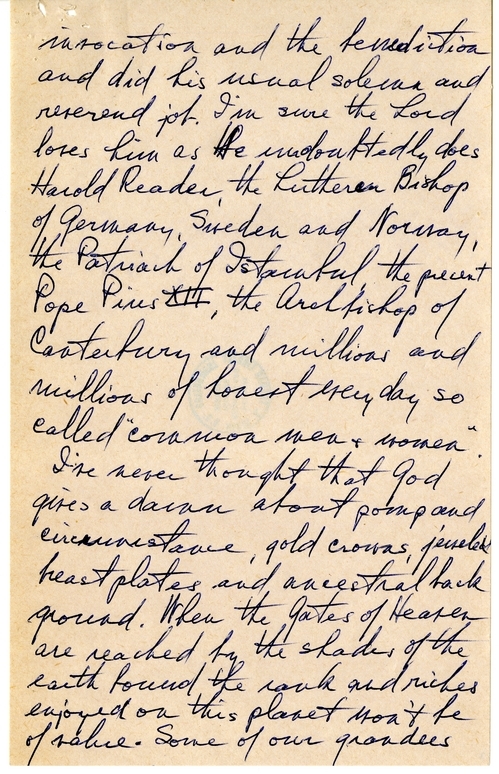 Longhand Note of Former President Harry S. Truman