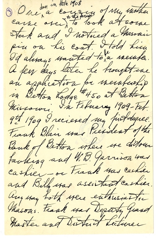 Longhand Note of President Harry S. Truman