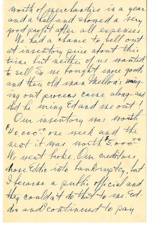 Longhand Note of President Harry S. Truman