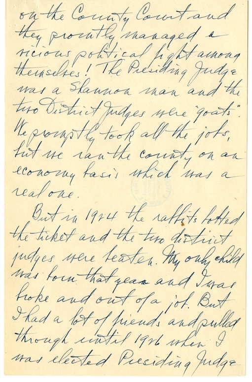 Longhand Note of President Harry S. Truman