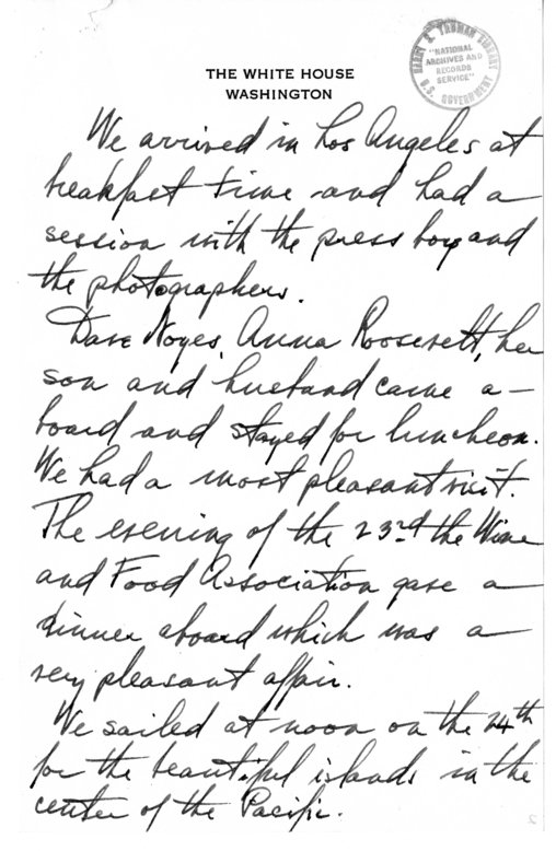 Longhand Note of Former President Harry S. Truman