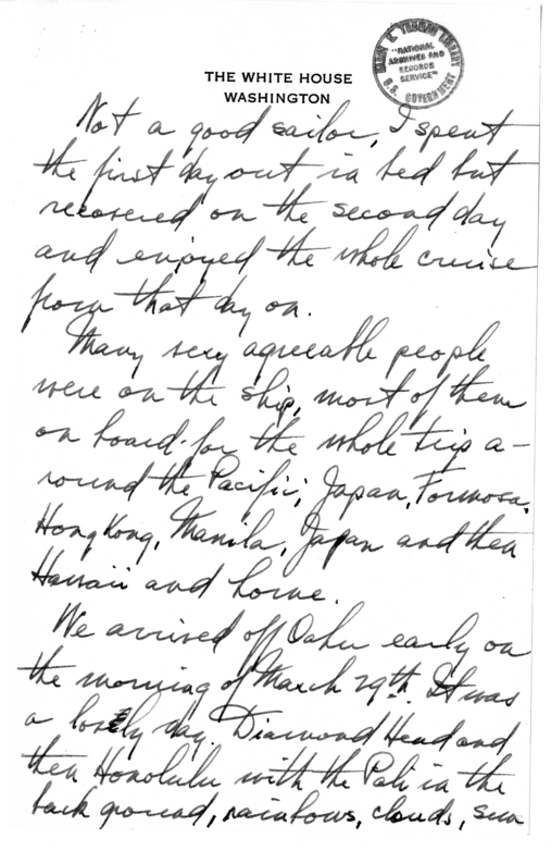 Longhand Note of Former President Harry S. Truman