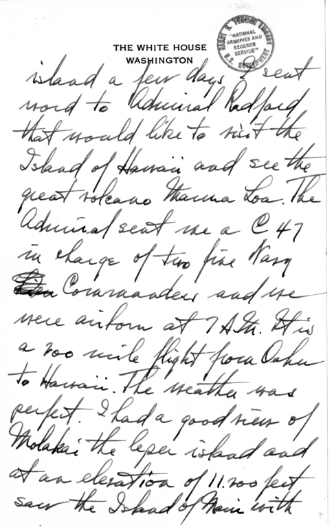 Longhand Note of Former President Harry S. Truman