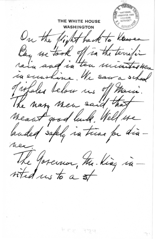 Longhand Note of Former President Harry S. Truman