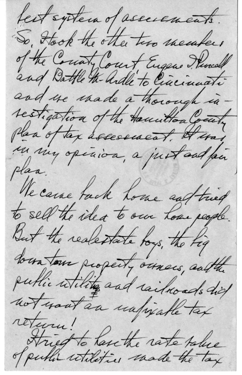 Longhand Note of President Harry S. Truman