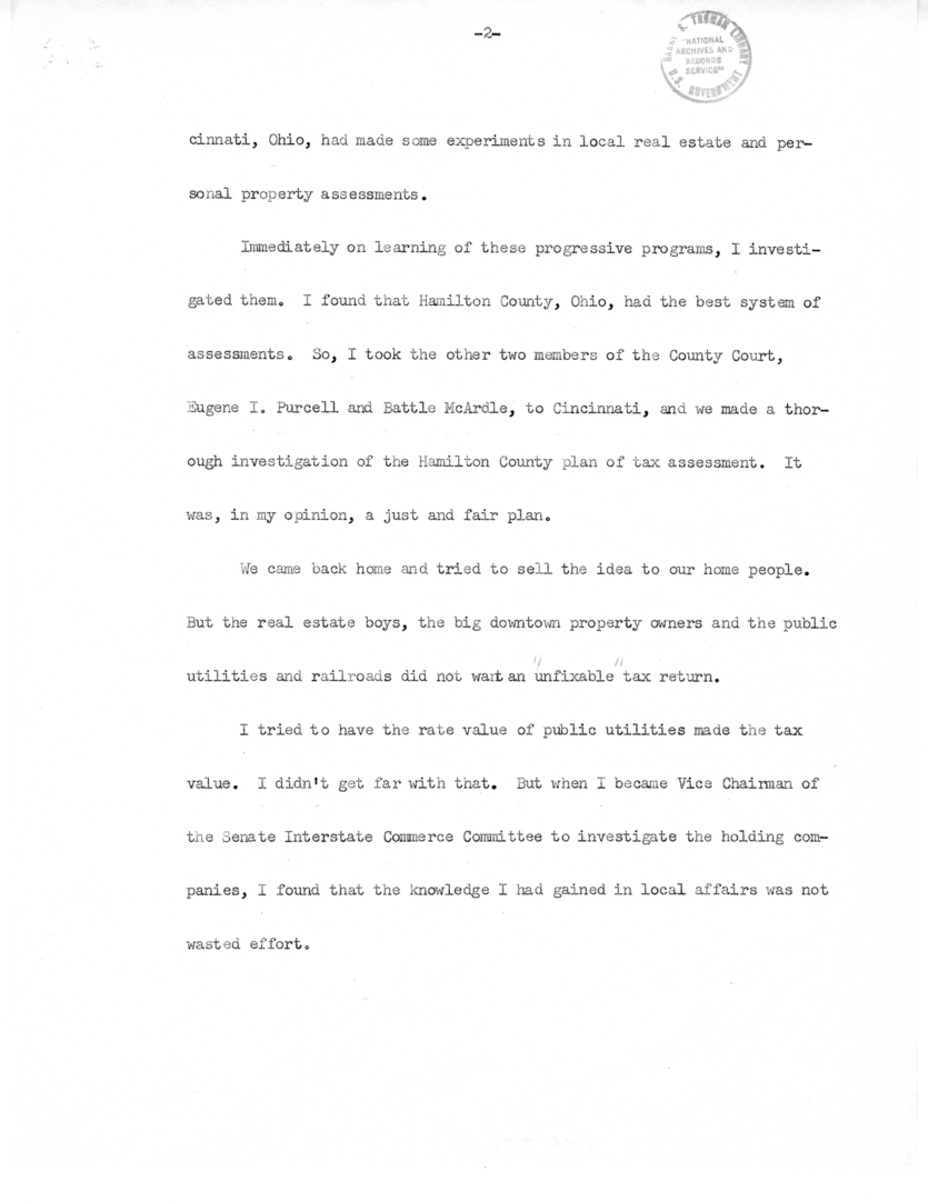 Typed Note of President Harry S. Truman