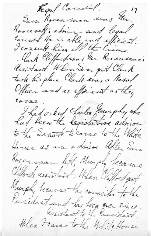 Longhand Note of President Harry S. Truman