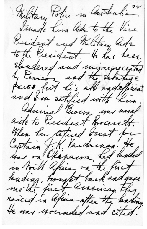 Longhand Note of President Harry S. Truman