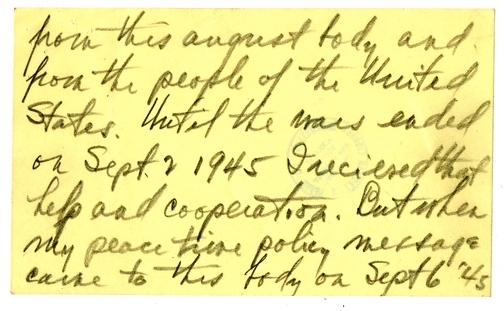 Speech Draft of President Harry S. Truman