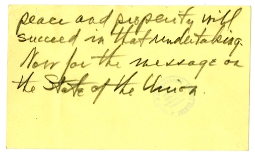 Speech Draft of President Harry S. Truman