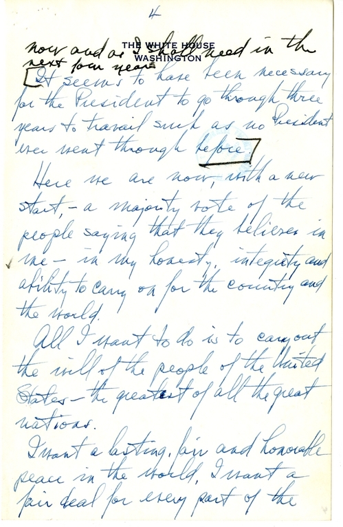 Speech Draft of President Harry S. Truman