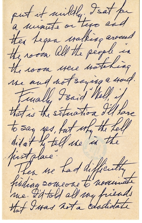 Longhand Note of President Harry S. Truman