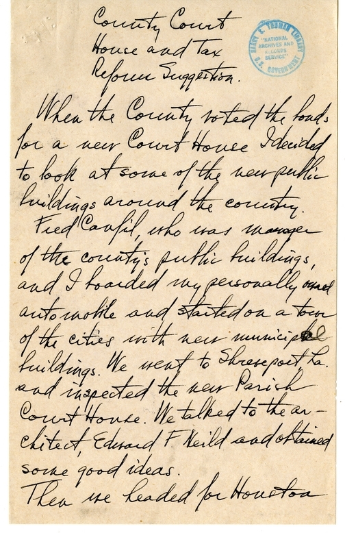 Longhand Note of President Harry S. Truman