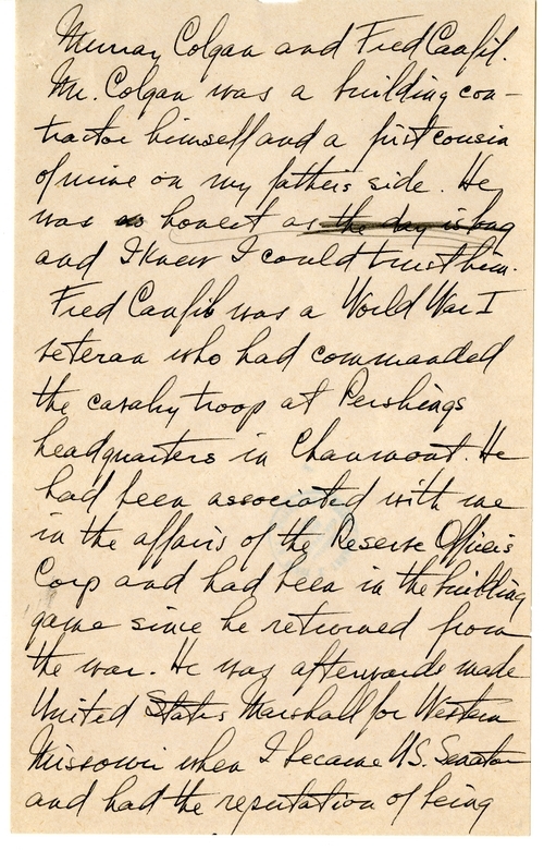 Longhand Note of President Harry S. Truman