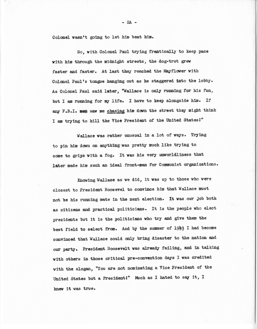 Memorandum, "Why Truman Is President," by Edwin Pauley