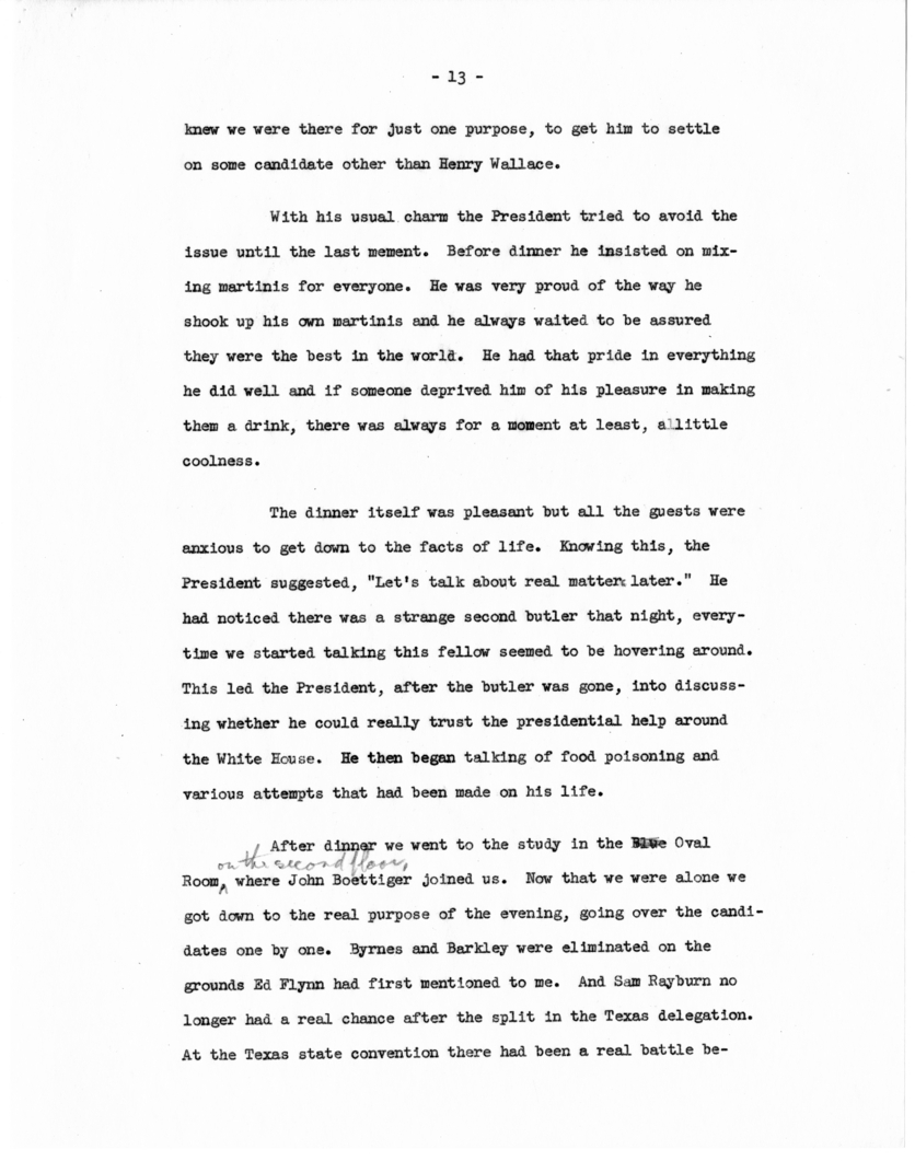 Memorandum, "Why Truman Is President," by Edwin Pauley