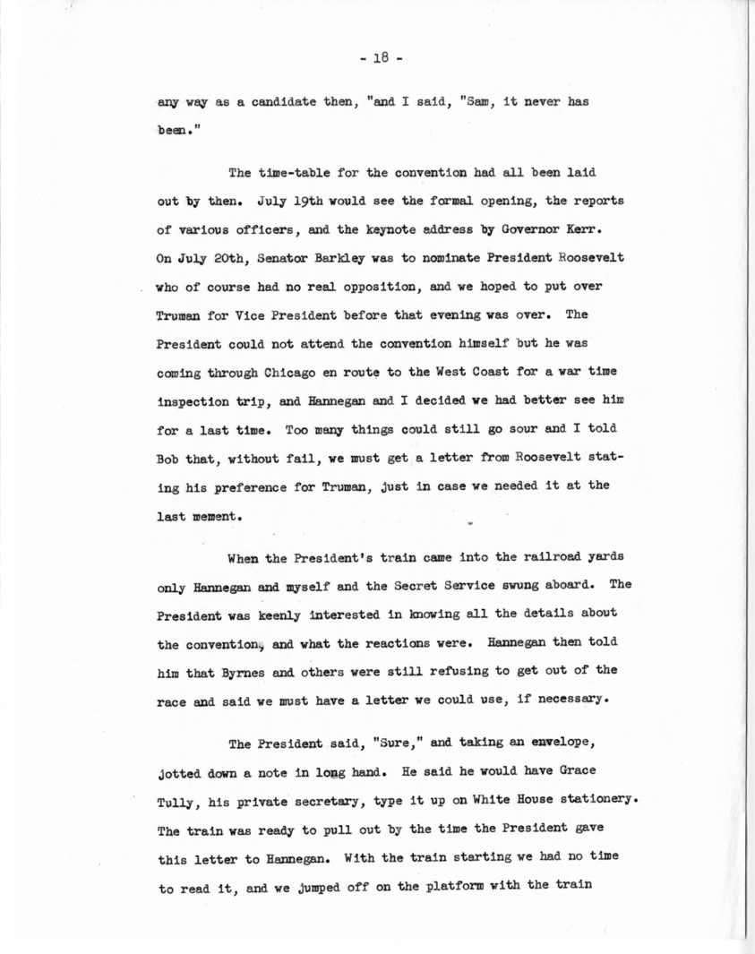 Memorandum, "Why Truman Is President," by Edwin Pauley