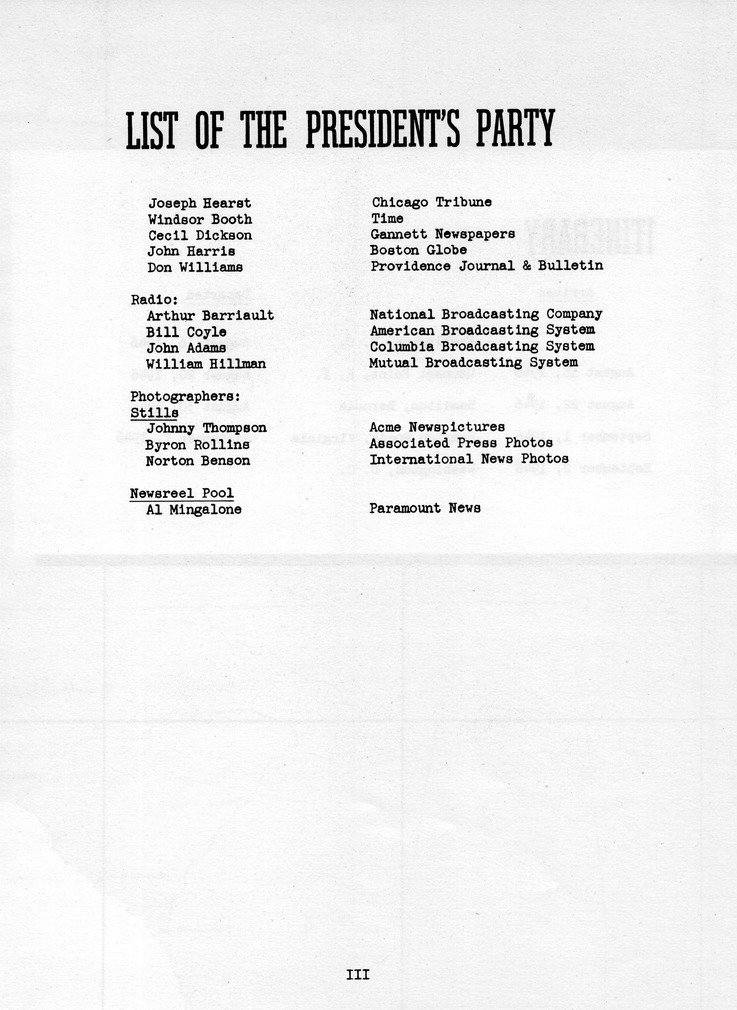 Log of President Harry S. Truman's Vacation Cruise