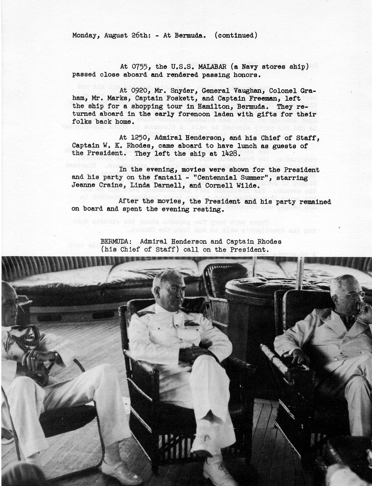 Log of President Harry S. Truman's Vacation Cruise