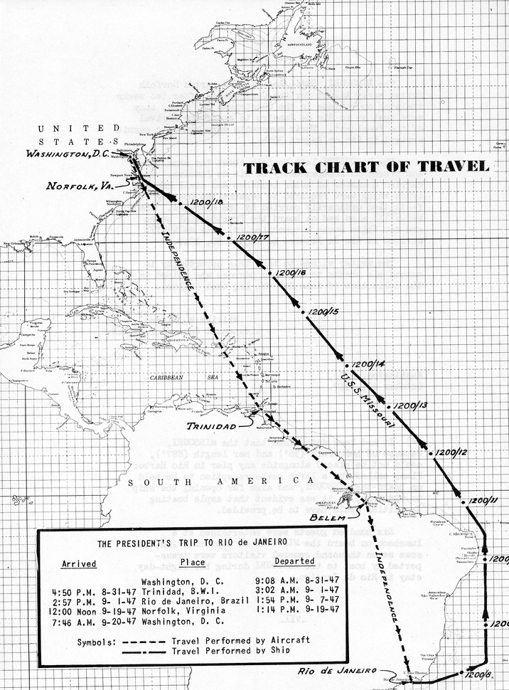 Log of President Harry S. Truman's Trip to Rio de Janeiro, Brazil