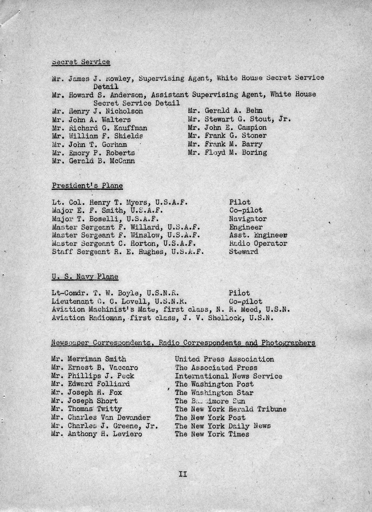 Log of President Harry S. Truman's Third Visit to Key West, Florida