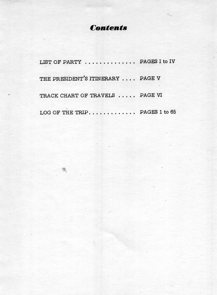 Log of President Harry S. Truman's Trip to Puerto Rico, the Virgin Islands, Guantanamo Bay, Cuba, and Fourth Key West, Florida