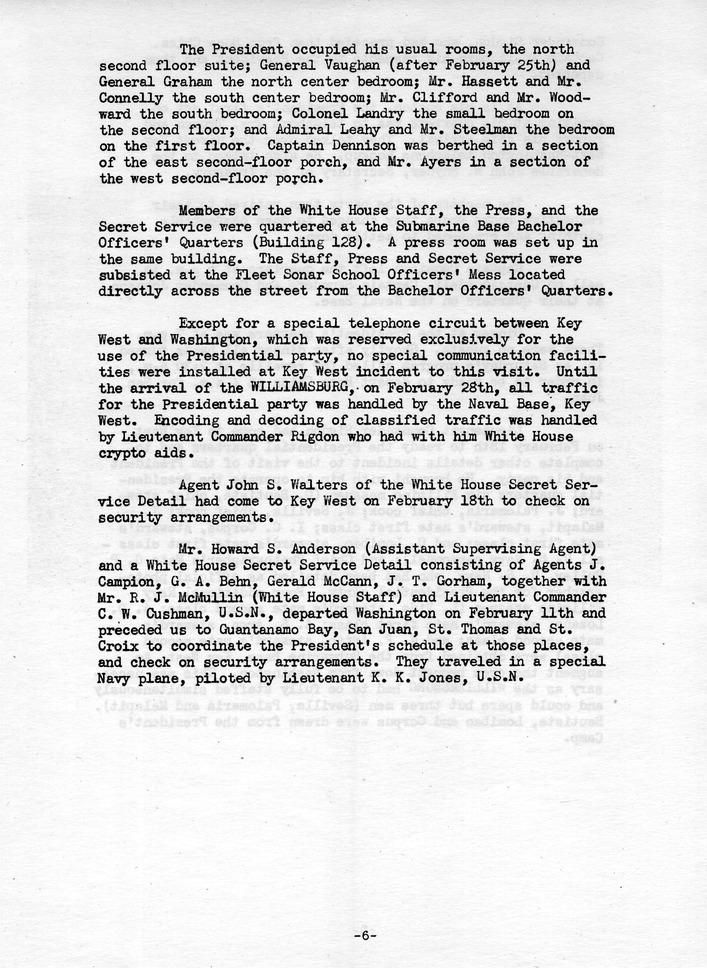 Log of President Harry S. Truman's Trip to Puerto Rico, the Virgin Islands, Guantanamo Bay, Cuba, and Fourth Key West, Florida