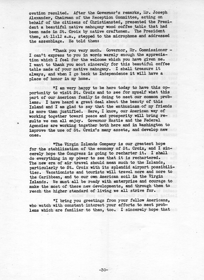 Log of President Harry S. Truman's Trip to Puerto Rico, the Virgin Islands, Guantanamo Bay, Cuba, and Fourth Key West, Florida