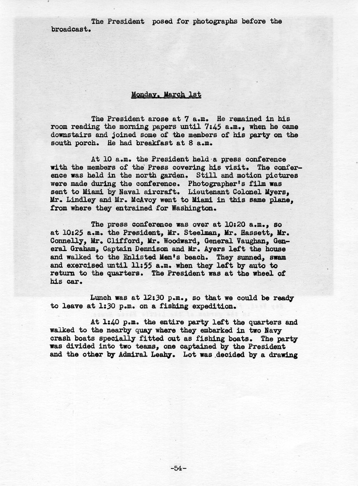 Log of President Harry S. Truman's Trip to Puerto Rico, the Virgin Islands, Guantanamo Bay, Cuba, and Fourth Key West, Florida