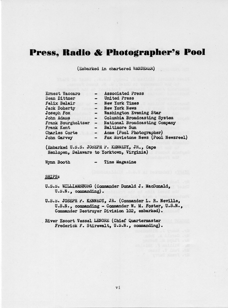 Log of President Harry S. Truman's Vacation Cruise in the Chesapeake and Delaware Bays