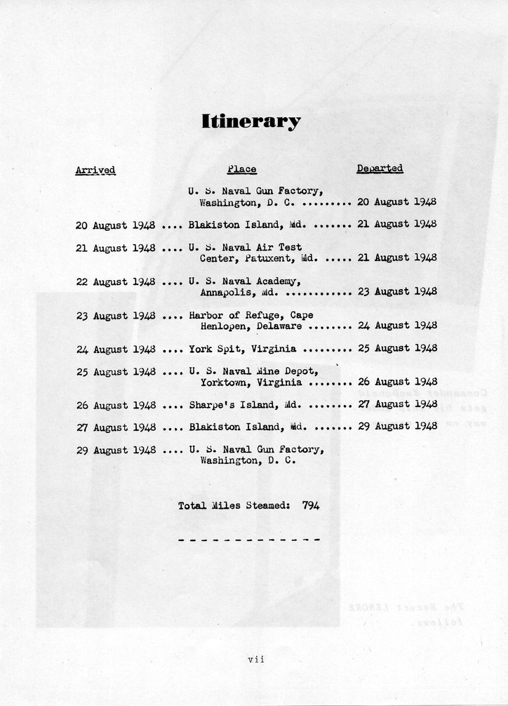 Log of President Harry S. Truman's Vacation Cruise in the Chesapeake and Delaware Bays