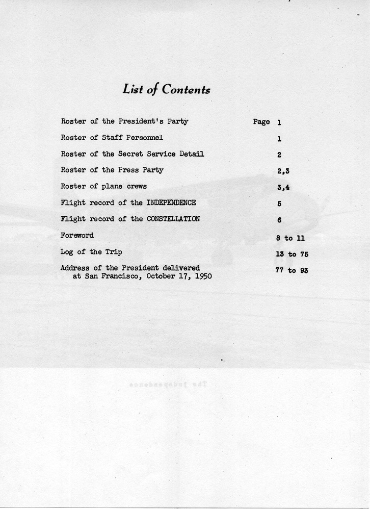 Log of President Harry S. Truman's Trip to Wake Island