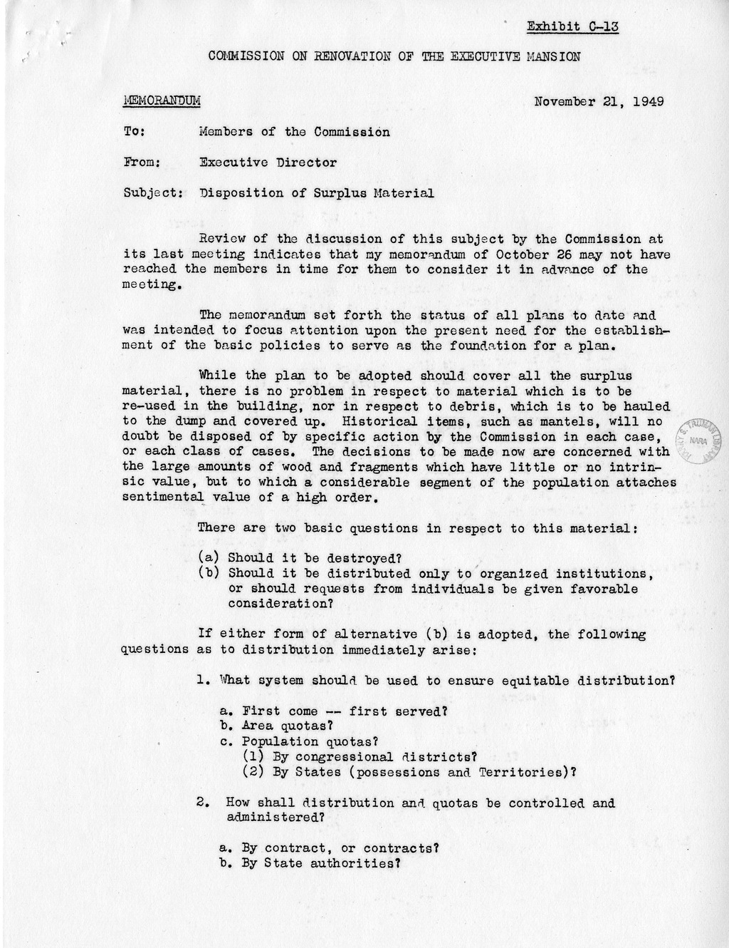 Memorandum from R. E. Dougherty to Major General Glen E. Edgerton with Attachments