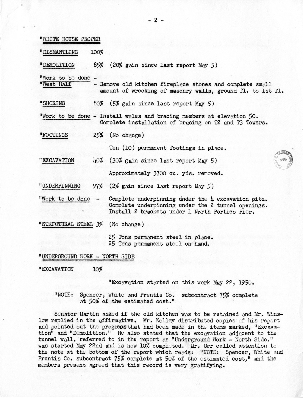 Minutes of the Twenty-Second Meeting of the Commission on Renovation of the Executive Mansion