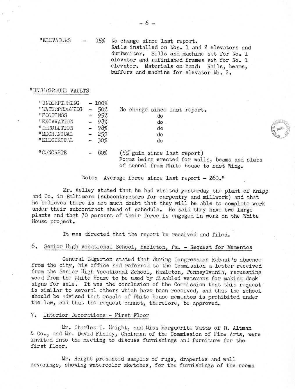 Minutes of the Thirty-Eighth Meeting of the Commission on Renovation of the Executive Mansion