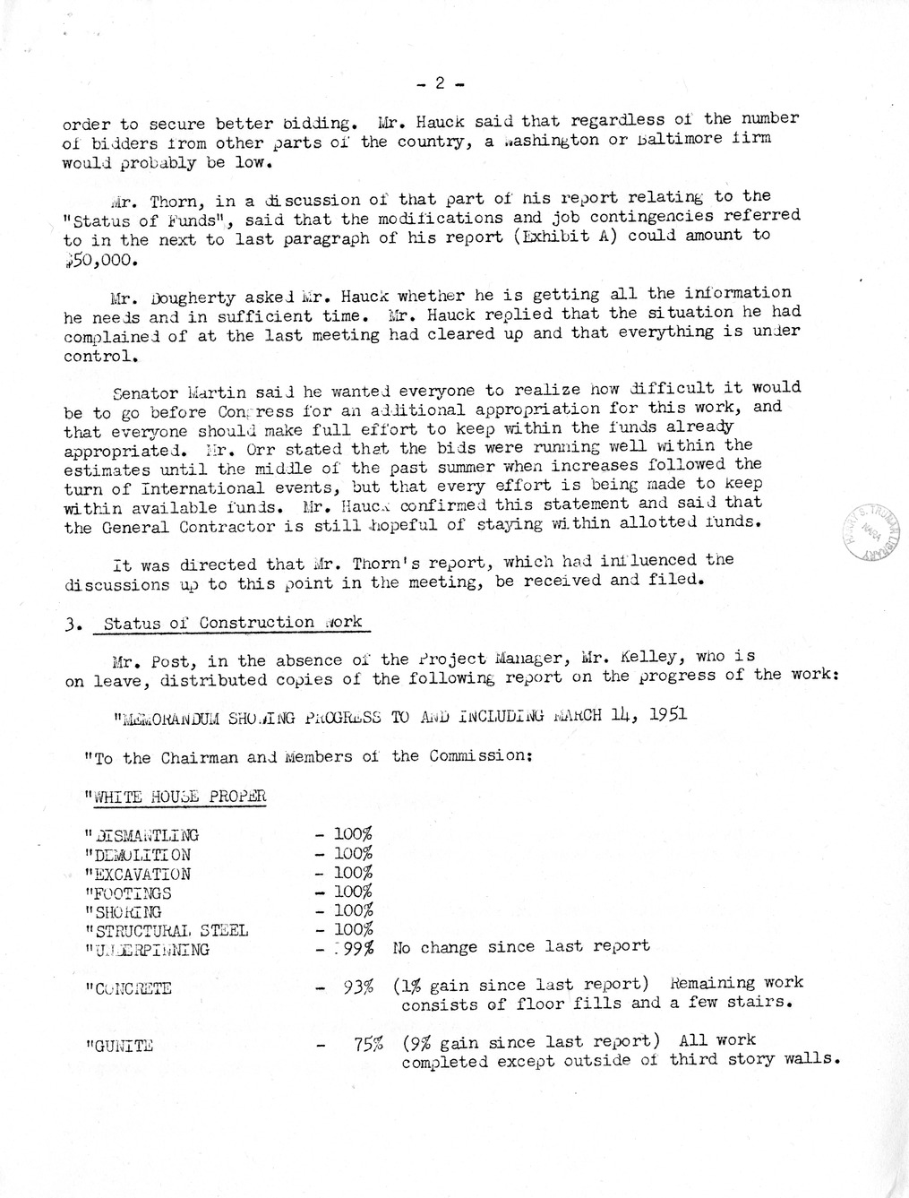 Minutes of the Thirty-Ninth Meeting of the Commission on Renovation of the Executive Mansion