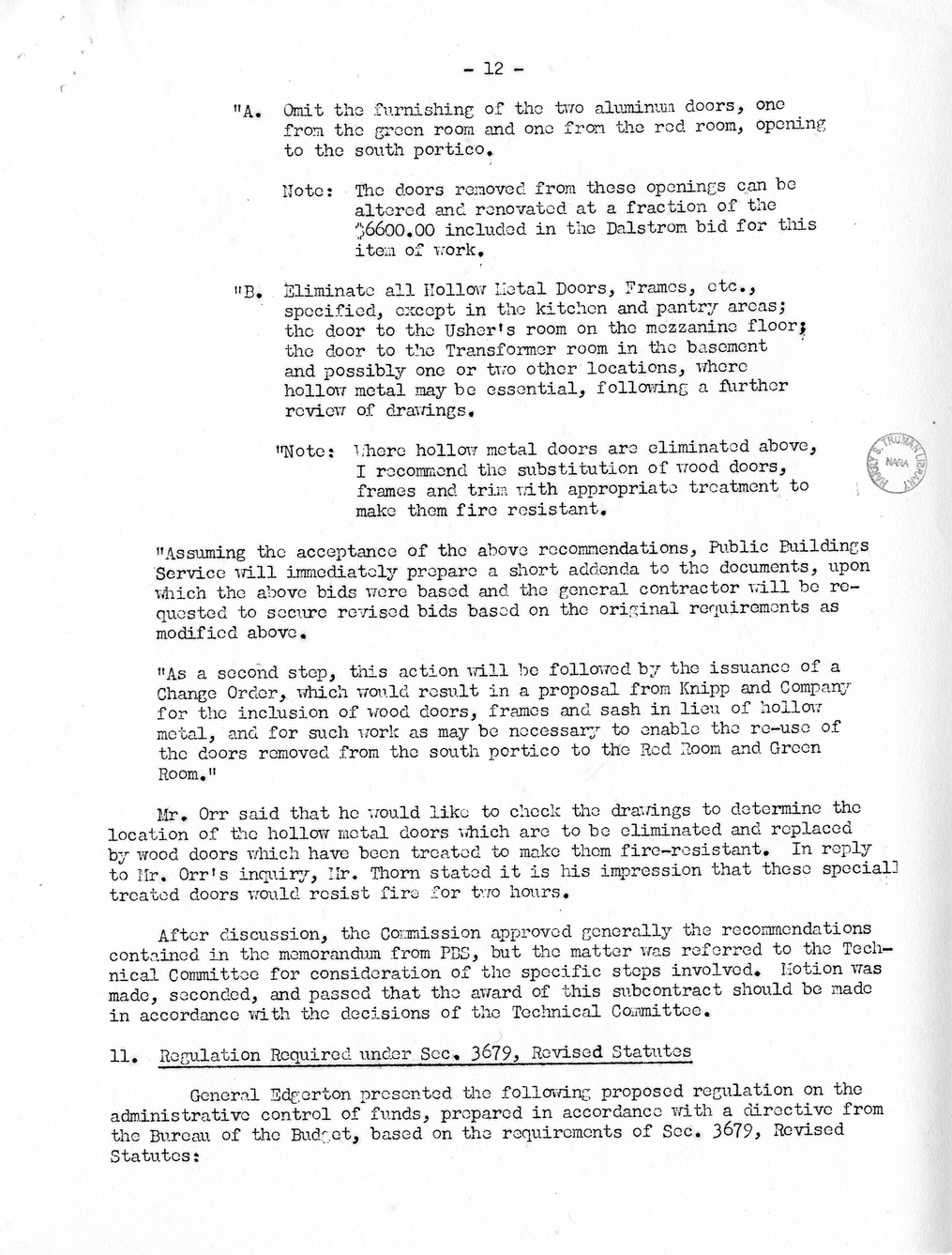 Minutes of the Forty-First Meeting of the Commission on Renovation of the Executive Mansion